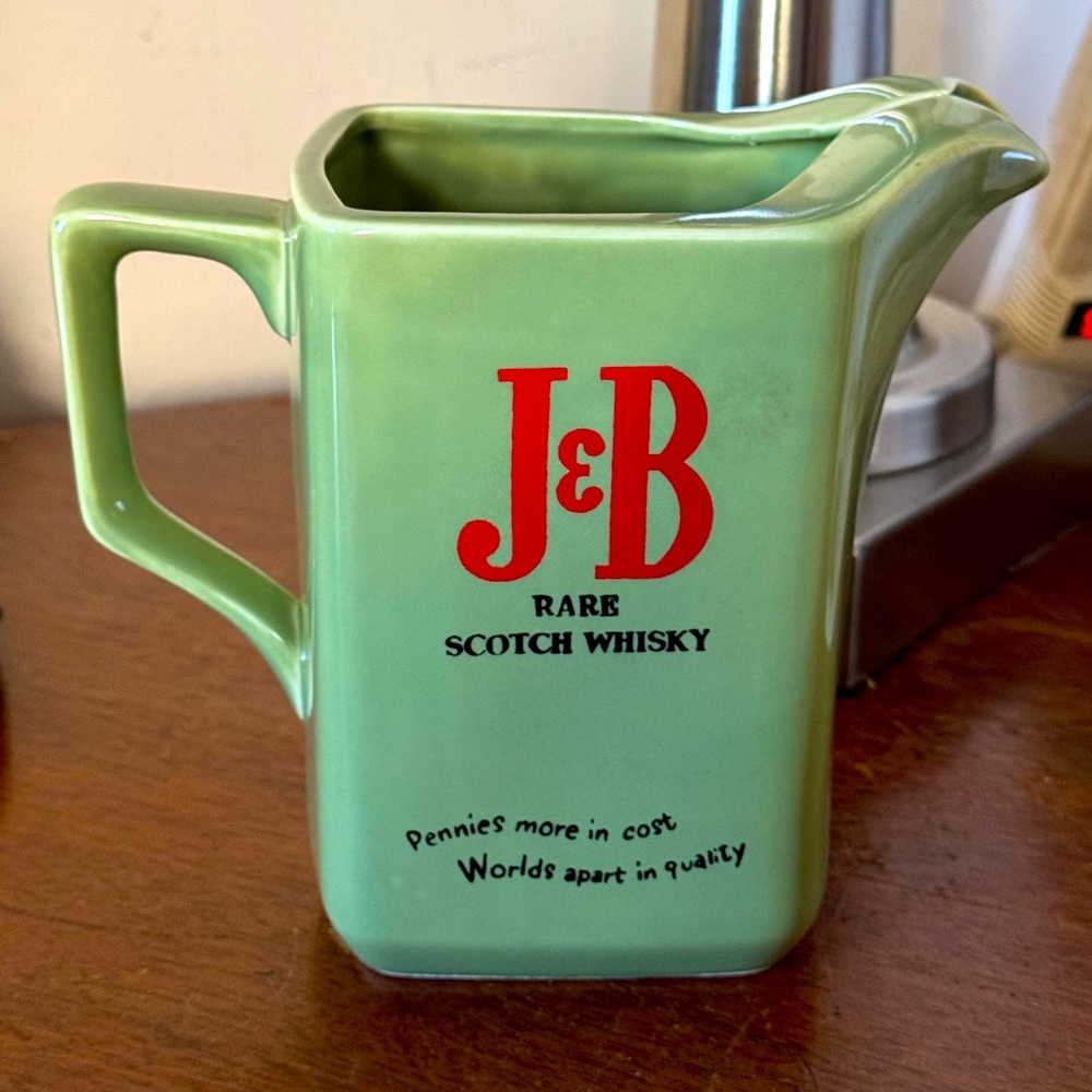 Vintage J&B rare scotch whiskey ceramic decanter